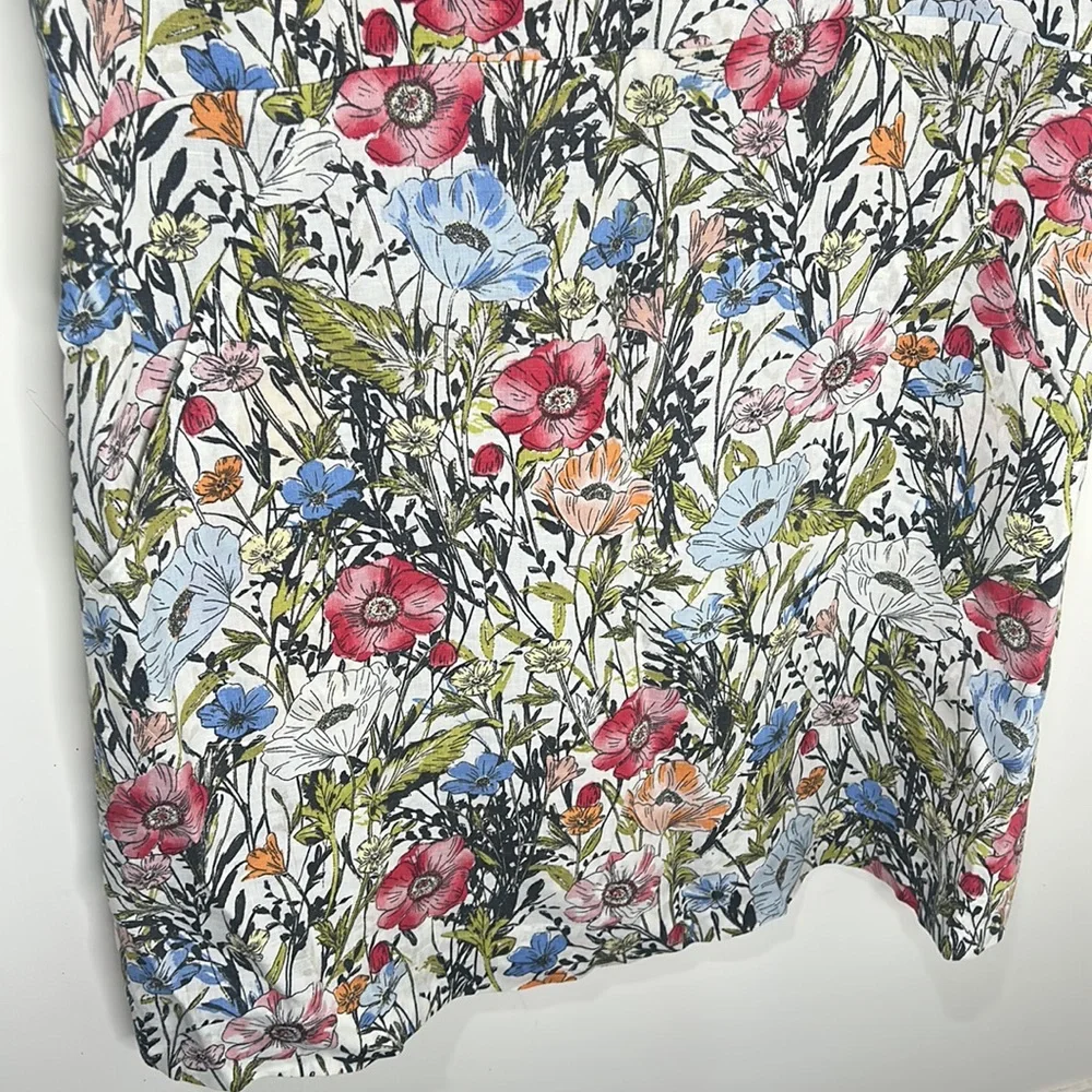 J. JILL Love Linen Floral Sleeveless Dress Size Medium Petite - Picture 11 of 16